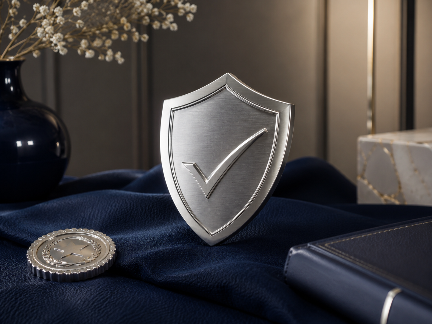 Silverish verified shield